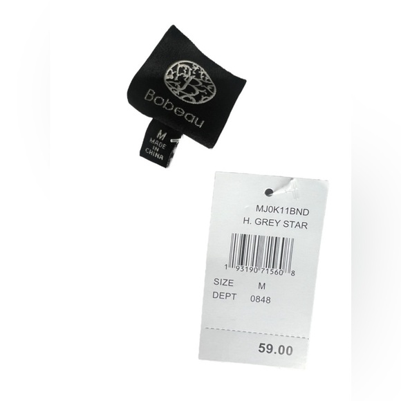 NEW Bobeau Gray Star Print Faux Fur Lined Zip‎ Hoodie - Picture 5 of 5